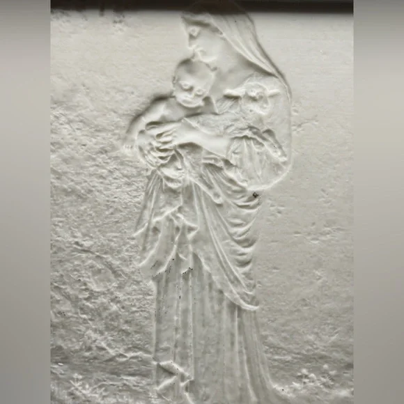 Vintage L’Innocence Madonna & Child Porcelain Lithophane Table Lamp, Mary & Lamb - Picture 10 of 17